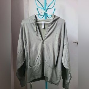 Athleta Balance Sweatshirt Zip Hoodie Sage Green Medium NWOT